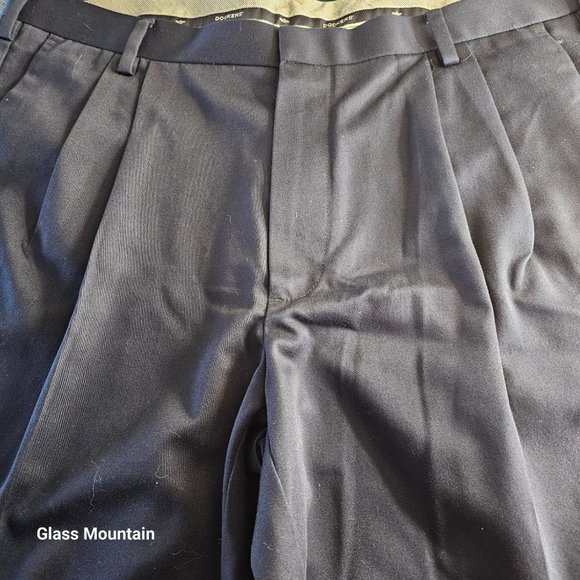 SOLD - Dockers Classic Casual Dress Navy Blue Men's Flat Pleat 40X30 Pants - Picture 5 of 6